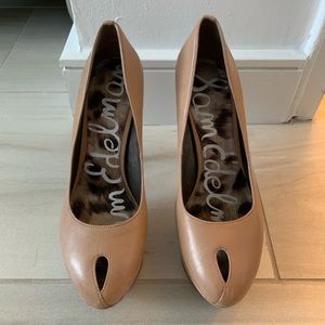 Sam Edelman nude platform pumps